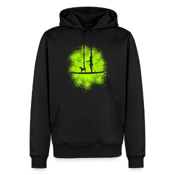 Stand Up Paddle avec chien – Équipe parfaite - Sweat à capuche Premium bio Homme - noir - Devant - Nico (187cm)