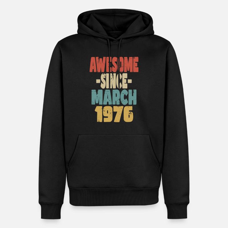 Génial mars 1976 - Sweat à capuche Premium bio Homme - noir