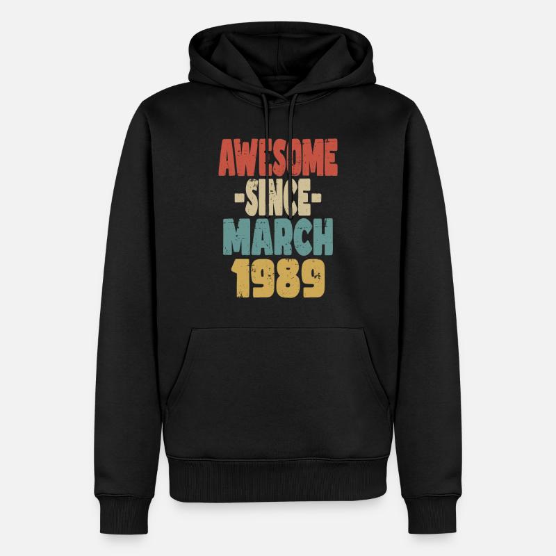 Génial mars 1989 - Sweat à capuche Premium bio Homme - noir