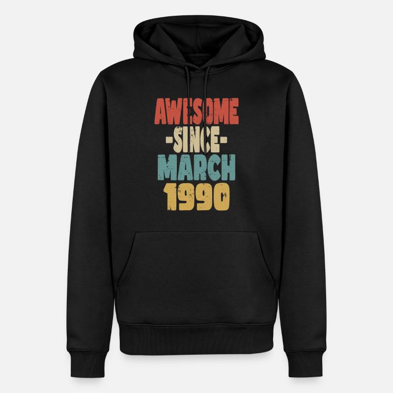 Génial mars 1990 - Sweat à capuche Premium bio Homme - noir