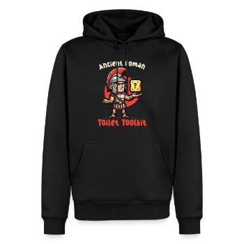 Funny Sponge, Roman History, Bathroom - Men’s Premium Organic Hoodie - black - Front - Nico (187cm)