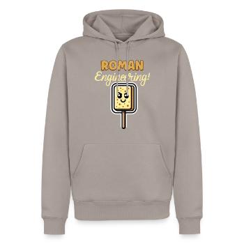 Lustiger Schwamm, Römische Geschichte, Badezimmer - Männer Premium Bio Hoodie - Taupe - Vorne - Nico (187cm)