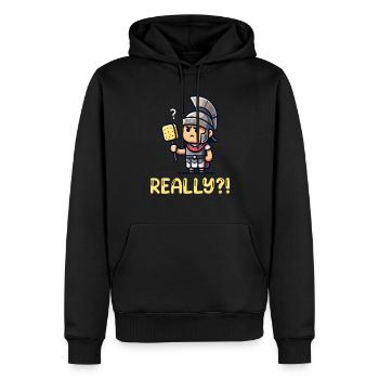 Funny Sponge, Roman History, Bathroom - Men’s Premium Organic Hoodie - black - Front - Nico (187cm)