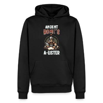 Jules César Histoire romaine Empire romain - Sweat à capuche Premium bio Homme - noir - Devant - Nico (187cm)