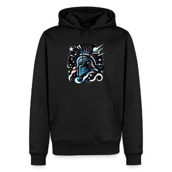 Jules César Histoire romaine Empire romain - Sweat à capuche Premium bio Homme - noir - Devant - Nico (187cm)