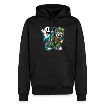 Paranormal Research Halloween Ghost Hunter - Men’s Premium Organic Hoodie - black - Front - Nico (187cm)