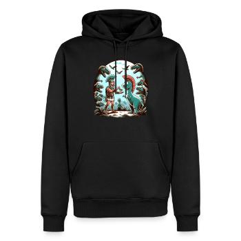 Jules César Histoire romaine Empire romain - Sweat à capuche Premium bio Homme - noir - Devant - Nico (187cm)