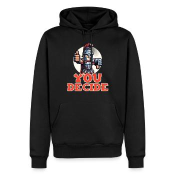 Jules César Histoire romaine Empire romain - Sweat à capuche Premium bio Homme - noir - Devant - Nico (187cm)