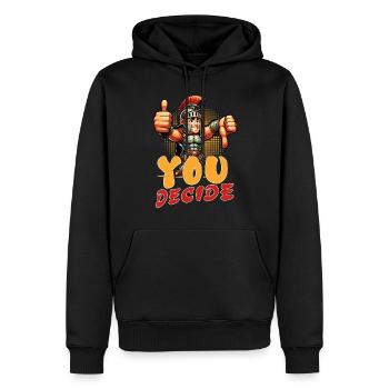 Jules César Histoire romaine Empire romain - Sweat à capuche Premium bio Homme - noir - Devant - Nico (187cm)