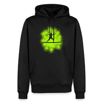 Yoga auf dem SUP – Entspannung auf dem Wasser - Männer Premium Bio Hoodie - Schwarz - Vorne - Nico (187cm)