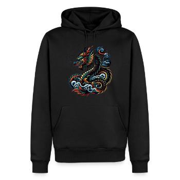 Colorful Dragon Zodiac Chinese Dragon Art - Men’s Premium Organic Hoodie - black - Front - Nico (187cm)