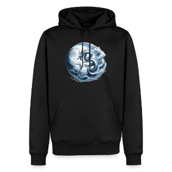Drachenmond Chinesisches Drachen-Tierkreiszeichen - Männer Premium Bio Hoodie - Schwarz - Vorne - Nico (187cm)
