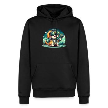 Enquêteur paranormal Fantôme Halloween Evp Haunte - Sweat à capuche Premium bio Homme - noir - Devant - Nico (187cm)