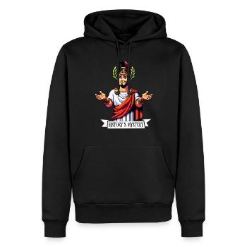 Jules César Histoire romaine Empire romain - Sweat à capuche Premium bio Homme - noir - Devant - Nico (187cm)