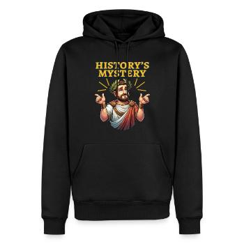 Jules César Histoire romaine Empire romain - Sweat à capuche Premium bio Homme - noir - Devant - Nico (187cm)