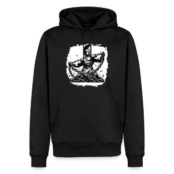 Jules César Histoire romaine Empire romain - Sweat à capuche Premium bio Homme - noir - Devant - Nico (187cm)