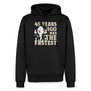 45. Geburtstag Lustige Sprüche - Männer Premium Bio Hoodie - Schwarz - Vorne - Nico (187cm)