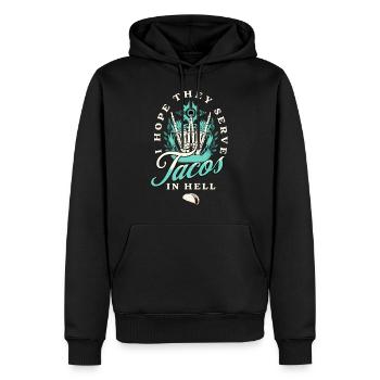 Taco - Männer Premium Bio Hoodie - Schwarz - Vorne - Nico (187cm)