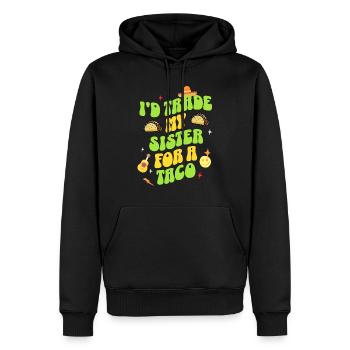 Taco - Sweat à capuche Premium bio Homme - noir - Devant - Nico (187cm)