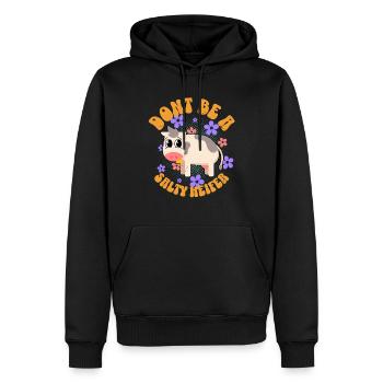 Vache Vaches - Sweat à capuche Premium bio Homme - noir - Devant - Nico (187cm)