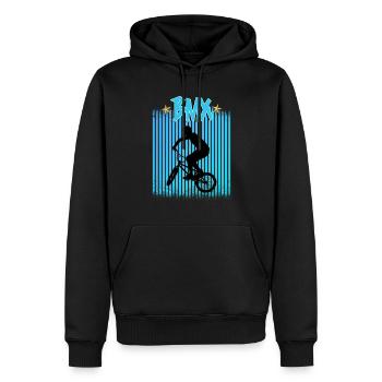 BMX / BMX Rad / Fahrrad / Geschenk / Radfahrer - Männer Premium Bio Hoodie - Schwarz - Vorne - Nico (187cm)