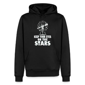 Sternengucker Astronomie Sternenbeobachtung - Männer Premium Bio Hoodie - Schwarz - Vorne - Nico (187cm)