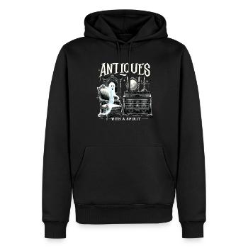 Enquêteur paranormal Fantôme Halloween Evp Haunte - Sweat à capuche Premium bio Homme - noir - Devant - Nico (187cm)