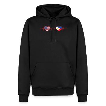 USA Philippinen Herzschlag Amerikanisch Filipino - Männer Premium Bio Hoodie - Schwarz - Vorne - Nico (187cm)