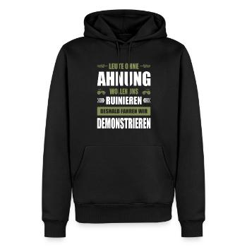 Landwirt Demonstration Bauerndemo Protest Demo - Männer Premium Bio Hoodie - Schwarz - Vorne - Nico (187cm)