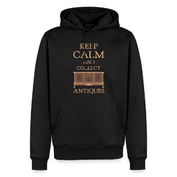 Antique Collector Passion - Keep Calm and Collect - Sweat à capuche Premium bio Homme - noir - Devant - Nico (187cm)