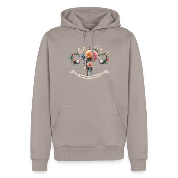Hysterektomie-operation Zur Wiederherstellung Der - Männer Premium Bio Hoodie - Taupe - Vorne - Nico (187cm)