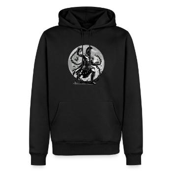 Jules César Histoire romaine Empire romain - Sweat à capuche Premium bio Homme - noir - Devant - Nico (187cm)