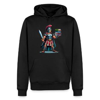 Jules César Histoire romaine Empire romain - Sweat à capuche Premium bio Homme - noir - Devant - Nico (187cm)