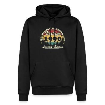 1990 Vintage Original 1990 Geburtstagsgeschenk - Männer Premium Bio Hoodie - Schwarz - Vorne - Nico (187cm)