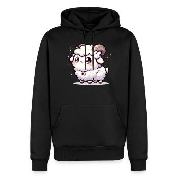 Adorable Kawaii Capricorne signe du zodiaque anniversaire - Sweat à capuche Premium bio Homme - noir - Devant - Nico (187cm)