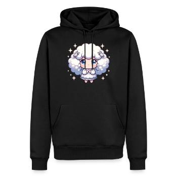 Signe astrologique Vierge Kawaii personnage cadeau d’anniversaire - Sweat à capuche Premium bio Homme - noir - Devant - Nico (187cm)