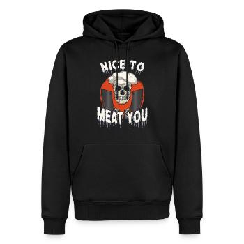 Fleischschneider Metzger Horror Skelett Gore - Männer Premium Bio Hoodie - Schwarz - Vorne - Nico (187cm)