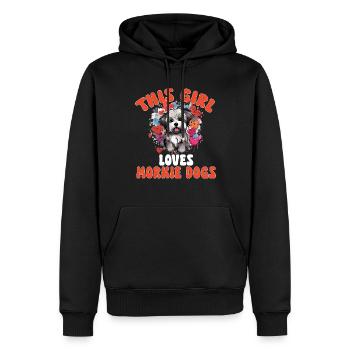 Morkie Dog Breeded Pet Cette fille aime les chiens Morkie - Sweat à capuche Premium bio Homme - noir - Devant - Nico (187cm)