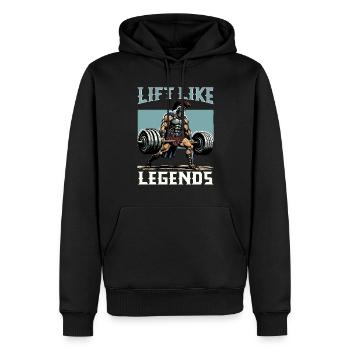 Jules César Histoire romaine Empire romain - Sweat à capuche Premium bio Homme - noir - Devant - Nico (187cm)