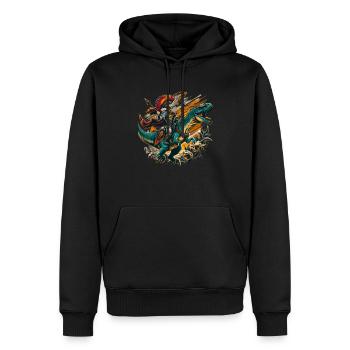 Jules César Histoire romaine Empire romain - Sweat à capuche Premium bio Homme - noir - Devant - Nico (187cm)