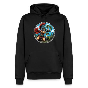 Jules César Histoire romaine Empire romain - Sweat à capuche Premium bio Homme - noir - Devant - Nico (187cm)