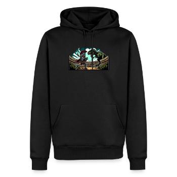 Jules César Histoire romaine Empire romain - Sweat à capuche Premium bio Homme - noir - Devant - Nico (187cm)