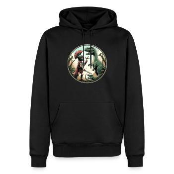 Jules César Histoire romaine Empire romain - Sweat à capuche Premium bio Homme - noir - Devant - Nico (187cm)