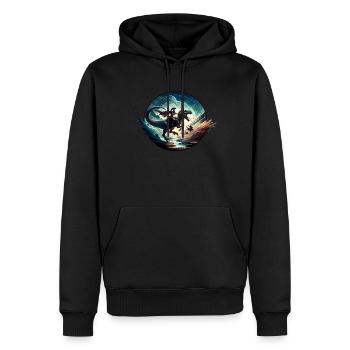 Jules César Histoire romaine Empire romain - Sweat à capuche Premium bio Homme - noir - Devant - Nico (187cm)