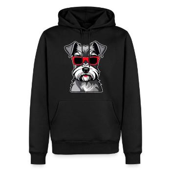 Chien Schnauzer mignon avec lunettes II - Sweat à capuche Premium bio Homme - noir - Devant - Nico (187cm)