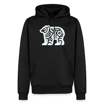 Ours du zodiaque amérindien - Sweat à capuche Premium bio Homme - noir - Devant - Nico (187cm)