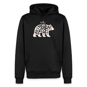 Ours du zodiaque amérindien - Sweat à capuche Premium bio Homme - noir - Devant - Nico (187cm)