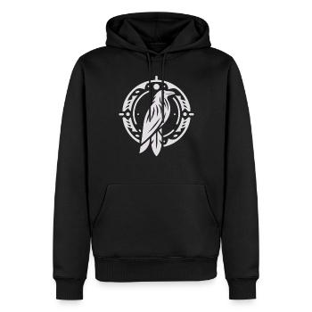 Rabe Indianer Tierkreiszeichen - Männer Premium Bio Hoodie - Schwarz - Vorne - Nico (187cm)