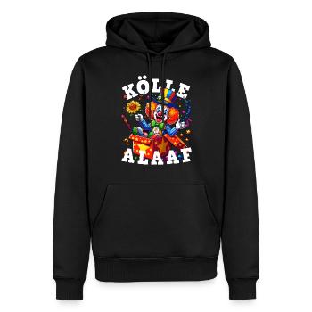 Lustiger Clown feiert Karneval in Köln Alaaf Blume - Männer Premium Bio Hoodie - Schwarz - Vorne - Nico (187cm)