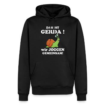 C’est Gerda Nous faisons du jogging ensemble Running Slow - Sweat à capuche Premium bio Homme - noir - Devant - Nico (187cm)